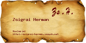 Zsigrai Herman névjegykártya