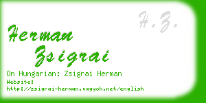 herman zsigrai business card